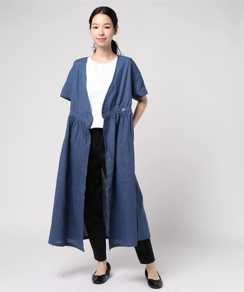 スローブイエナ　とろみ素材　カシュクールロングワンピース　ベルト付き　グリーン セール】2WAYカシュクールロングワンピース◇（ワンピース