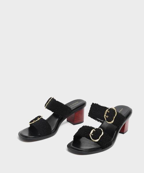 CHARLES & KEITH(チャールズ & キース)の「ダブルストラップミュール / DOUBLE STRAP MULES(サンダル・レディース・ブラック/オレンジ・22.5cm/23cm/23.5cm/24.5cm/25cm)」の4枚目の写真