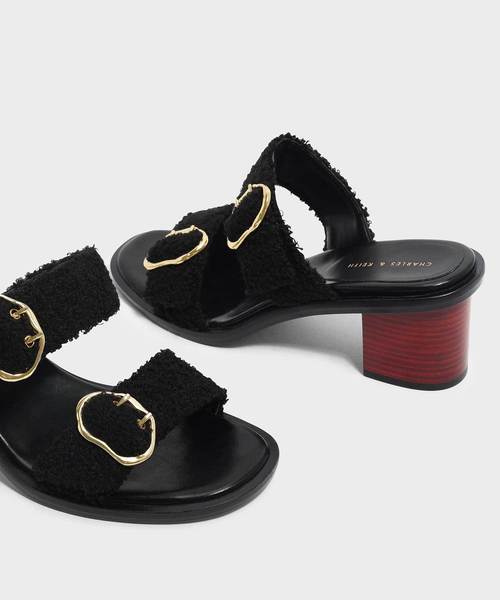 CHARLES & KEITH(チャールズ & キース)の「ダブルストラップミュール / DOUBLE STRAP MULES(サンダル・レディース・ブラック/オレンジ・22.5cm/23cm/23.5cm/24.5cm/25cm)」の6枚目の写真