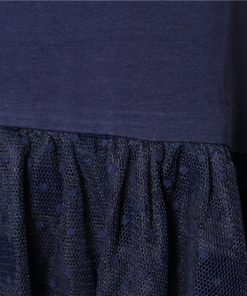 mystic(ミスティック)の「カット×ドットチュールタンクOP(ワンピース・レディース・ブラック/ネイビー/ベージュ・フリ-)」の8枚目の写真