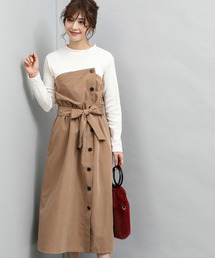 VIS | ピーチ起毛ドッキングワンピース(ワンピース)