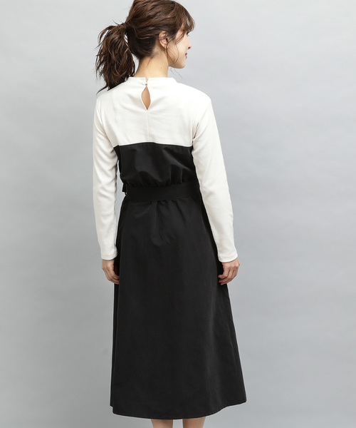 VIS（ビス）の「ピーチ起毛ドッキングワンピース（ワンピース・レディース・ブラック系その他/ブラウン系その他・FREE）」の12枚目の写真