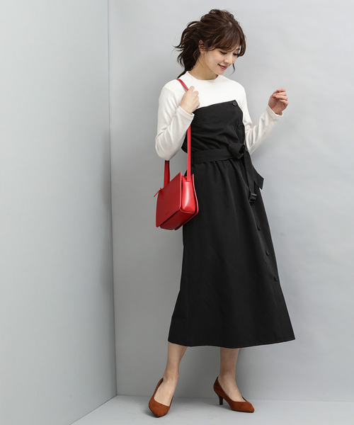 VIS（ビス）の「ピーチ起毛ドッキングワンピース（ワンピース・レディース・ブラック系その他/ブラウン系その他・FREE）」の9枚目の写真