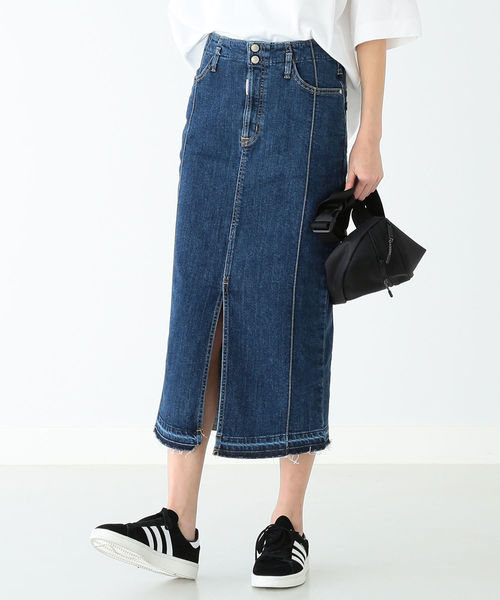 ダークデニム ロングスカート B:MING by BEAMS 定価13200円 ダークデニム ロングスカート美品B:MING by BEAMS 定価13200円