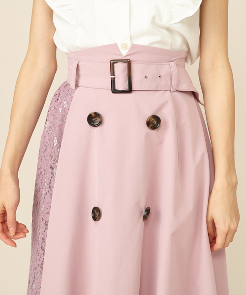 MIIA(ミーア)の「レースコンビトレンチ風スカート(スカート・レディース・カーキ/ベージュ/ピンク・FREE)」の11枚目の写真