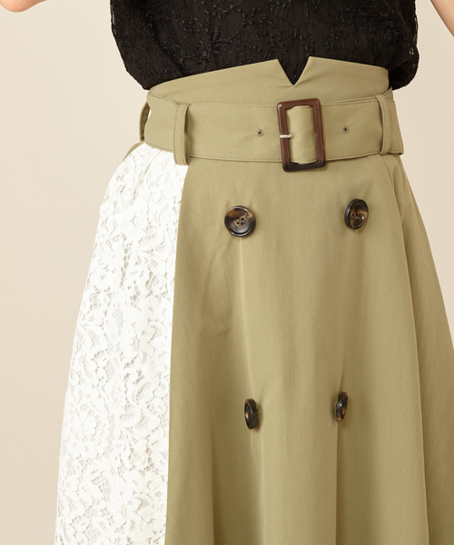 MIIA(ミーア)の「レースコンビトレンチ風スカート(スカート・レディース・カーキ/ベージュ/ピンク・FREE)」の13枚目の写真