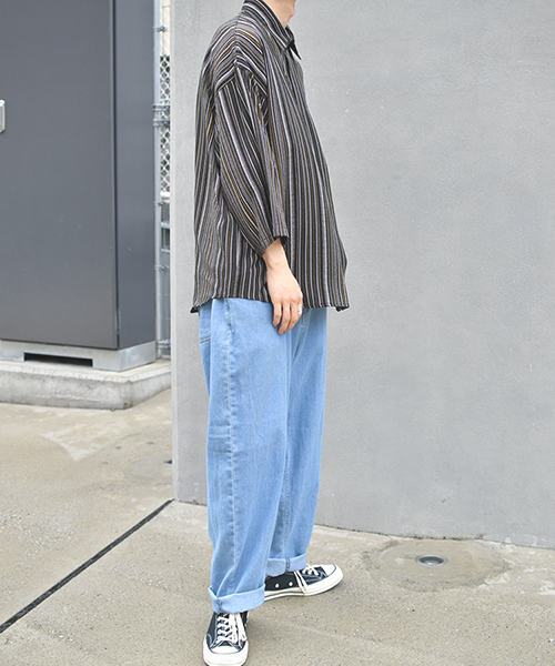 kutir（クティール）の「【ウルトラルーズシルエット】ハーフスリーブシャツ（シャツ/ブラウス・メンズ・チャコールグレー/ベージュ/ネイビー・MEDIUM/LARGE）」の14枚目の写真