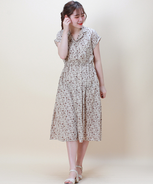Astoria Odier アストリアオディール の 開襟花柄ワンピース ワンピース Wear