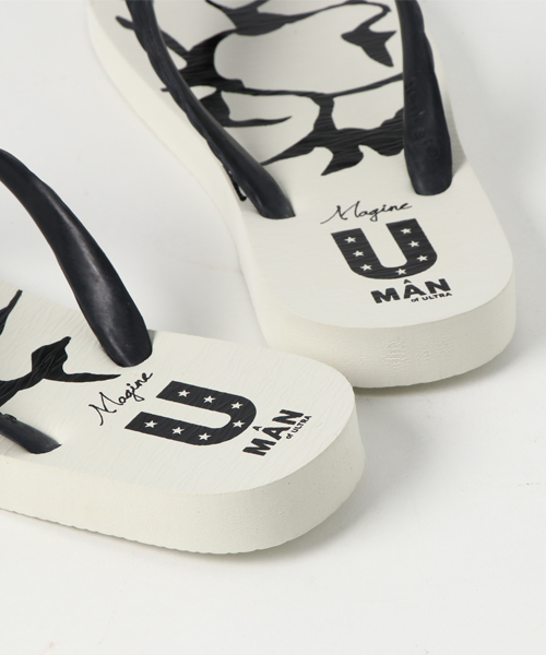 COMMON WARE（コモンウェアー）の「【別注】A MAN of ULTRA x げんべい x Magine　コラボビーチサンダル（サンダル・メンズ・ホワイト/ブラック・S/M）」の5枚目の写真