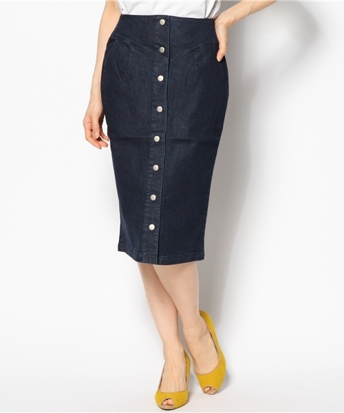 smork（スモーク）の「デニム タイトスカート（デニムスカート・レディース・ネイビー系/ブルー系・36/38）」の10枚目の写真