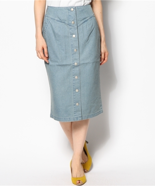 smork（スモーク）の「デニム タイトスカート（デニムスカート・レディース・ネイビー系/ブルー系・36/38）」の9枚目の写真