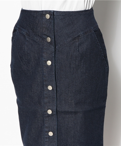 smork（スモーク）の「デニム タイトスカート（デニムスカート・レディース・ネイビー系/ブルー系・36/38）」の6枚目の写真