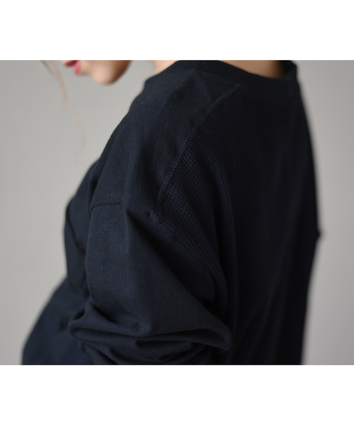 LHELBIE(レルビエ)の「胸ポケット切替ワッフルカットソー(Tシャツ/カットソー・レディース・ブラック/グレー/オフホワイト/カーキ・M)」の21枚目の写真