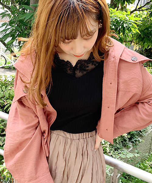 apres jour(アプレジュール)の「スカラップレースリブロンT【ZOZOTOWN限定アイテム】(Tシャツ/カットソー・レディース・ブラック/オフホワイト/モカ・フリー)」の9枚目の写真