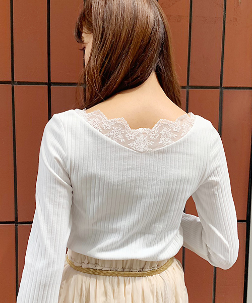 apres jour(アプレジュール)の「スカラップレースリブロンT【ZOZOTOWN限定アイテム】(Tシャツ/カットソー・レディース・ブラック/オフホワイト/モカ・フリー)」の19枚目の写真