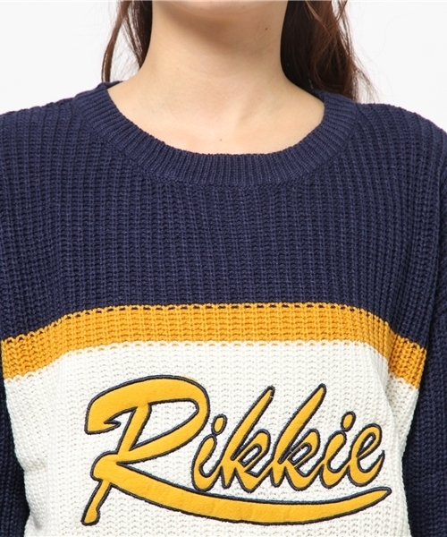 WEGO(ウィゴー)の「WEGO/ジャガ-ドワッペンニット(ニット/セーター・レディース・ネイビー/ライトピンク/ブラック・FREE)」の7枚目の写真