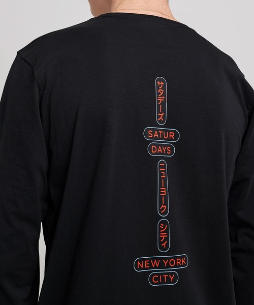 Saturdays NYC（サタデーズ ニューヨークシティ ）の「Neon Gotham L/S Tee（Tシャツ/カットソー・メンズ・ブラック・L/M/S/XL/XS）」の3枚目の写真