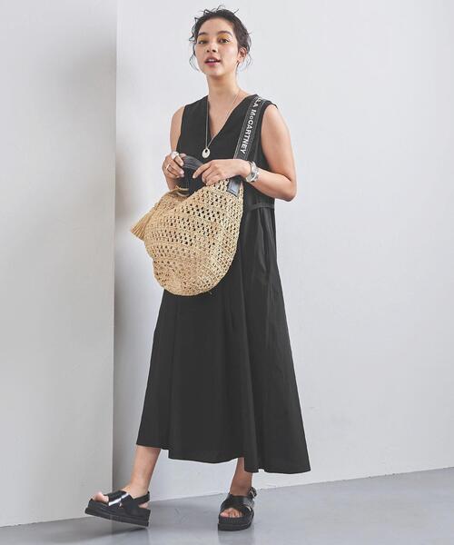 美品 ユナイテッドアローズ ロングジレ ブラック ベルト付き BEAUTY&YOUTH UNITED ARROWS（ビューティーアンドユース
