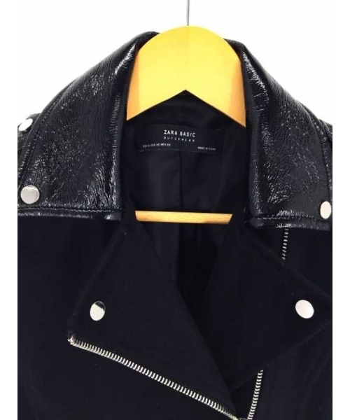 ブランド古着】フェイクレザー切替ロングコート（その他アウター