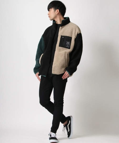 Kappa（カッパ）の「Kappa/カッパ 別注 オーバーサイズ シープボアジャケット レディース メンズ ブルゾン/ボアフリースジャケット（ブルゾン・メンズ・ベージュ/オフホワイト/モカ/ブラック/グリーン/ライトベージュ/ブラック系その他/ホワイト系その他/ブラック系その他3/ブラック系その他2/チャコールグレー/アイボリー/ブラック系その他4・M/L/XL/S）」の21枚目の写真