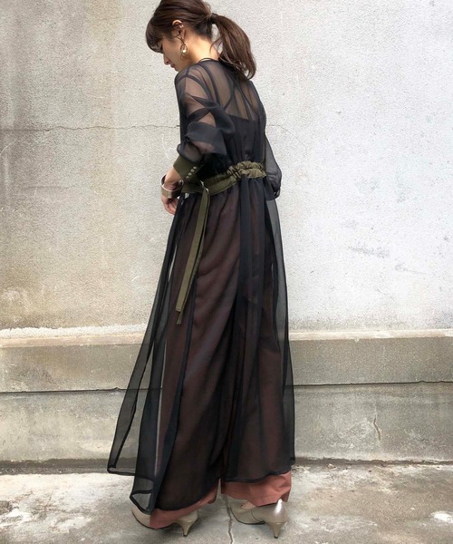 &g'aime（アンジェム）の「【&g'aime】楊柳シアーワンピース/シースルーワンピース（ワンピース・レディース・ホワイト/ブラック/ベージュ・FREE）」の15枚目の写真