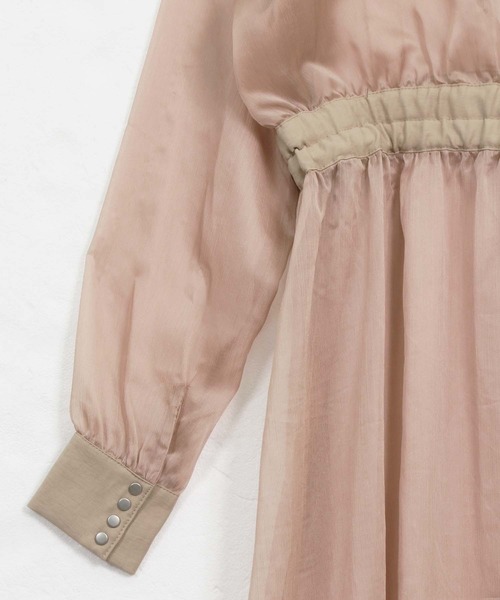 &g'aime（アンジェム）の「【&g'aime】楊柳シアーワンピース/シースルーワンピース（ワンピース・レディース・ホワイト/ブラック/ベージュ・FREE）」の4枚目の写真