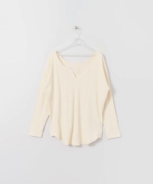 LAATO（ラート）の「2WAY RIB LONG T-SHIRTS（Tシャツ/カットソー・レディース・オフホワイト/ブラック/ベージュ/チャコールグレー/ブラウン・FREE）」の2枚目の写真