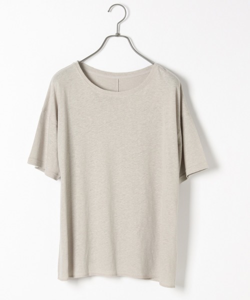 LAKOLE（ラコレ）の「リネンMIXボクシーTシャツ / LAKOLE（Tシャツ/カットソー・レディース・ホワイト/サンドグレー/レッド/ネイビー/ブラック/ブラウン・SMALL/MEDIUM）」の4枚目の写真