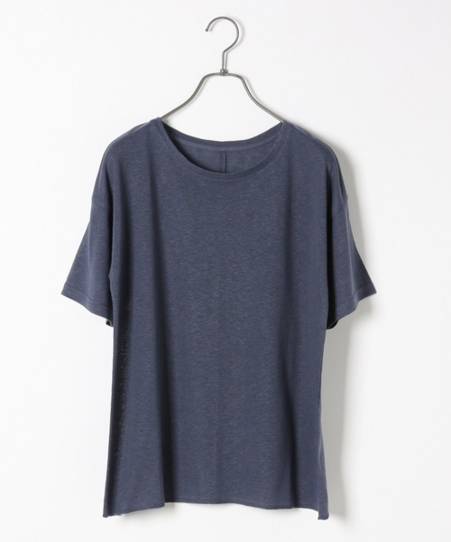 LAKOLE（ラコレ）の「リネンMIXボクシーTシャツ / LAKOLE（Tシャツ/カットソー・レディース・ホワイト/サンドグレー/レッド/ネイビー/ブラック/ブラウン・SMALL/MEDIUM）」の5枚目の写真