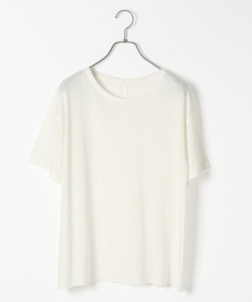 LAKOLE（ラコレ）の「リネンMIXボクシーTシャツ / LAKOLE（Tシャツ/カットソー・レディース・ホワイト/サンドグレー/レッド/ネイビー/ブラック/ブラウン・SMALL/MEDIUM）」の2枚目の写真
