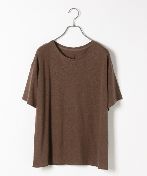 LAKOLE（ラコレ）の「リネンMIXボクシーTシャツ / LAKOLE（Tシャツ/カットソー・レディース・ホワイト/サンドグレー/レッド/ネイビー/ブラック/ブラウン・SMALL/MEDIUM）」の22枚目の写真