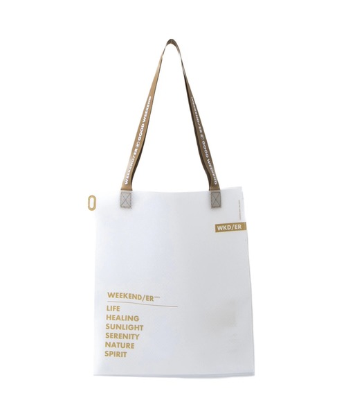 WEEKEND(ER)(ウィークエンダー)の「WEEKEND(ER)/ウィークエンダー GHOST-TEX FLAT TOTE(トートバッグ・レディース・ライトグリーン/ベージュ・FREE)」の6枚目の写真