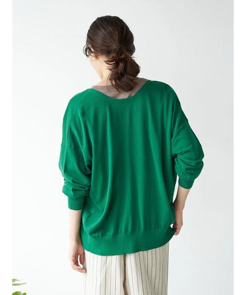 AMERICAN HOLIC（アメリカンホリック）の「Vネック2WAYニットカーディガン　＊〇（カーディガン/ボレロ・レディース・ブラック/ネイビー/ベージュ/イエロー/グリーン/ピンク/アイボリー・MEDIUM/LARGE）」の15枚目の写真