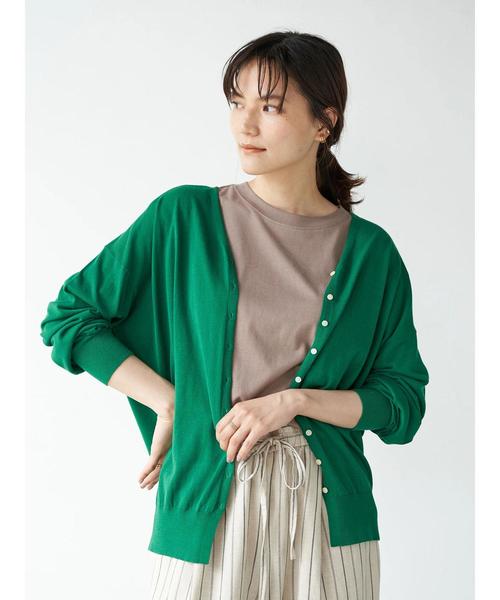 AMERICAN HOLIC（アメリカンホリック）の「Vネック2WAYニットカーディガン　＊〇（カーディガン/ボレロ・レディース・ブラック/ネイビー/ベージュ/イエロー/グリーン/ピンク/アイボリー・MEDIUM/LARGE）」の16枚目の写真