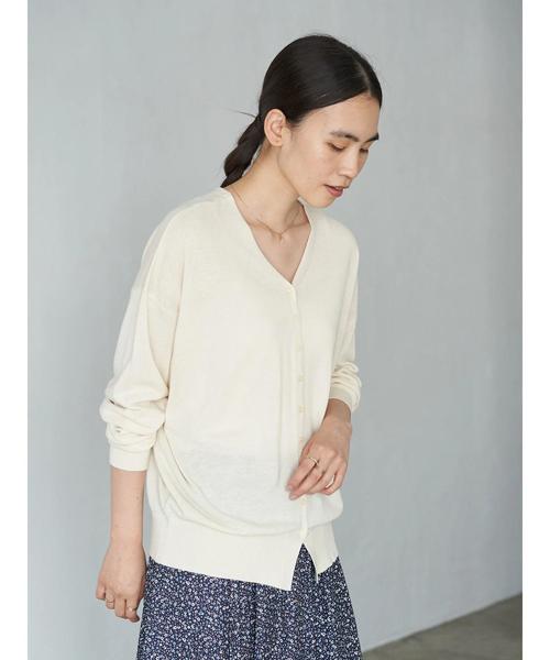 AMERICAN HOLIC（アメリカンホリック）の「Vネック2WAYニットカーディガン　＊〇（カーディガン/ボレロ・レディース・ブラック/ネイビー/ベージュ/イエロー/グリーン/ピンク/アイボリー・MEDIUM/LARGE）」の20枚目の写真