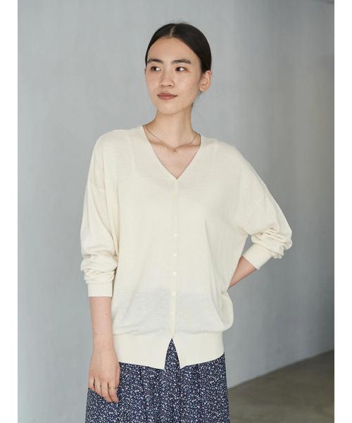 AMERICAN HOLIC（アメリカンホリック）の「Vネック2WAYニットカーディガン　＊〇（カーディガン/ボレロ・レディース・ブラック/ネイビー/ベージュ/イエロー/グリーン/ピンク/アイボリー・MEDIUM/LARGE）」の21枚目の写真