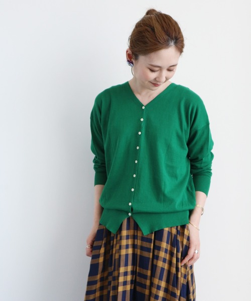 AMERICAN HOLIC（アメリカンホリック）の「Vネック2WAYニットカーディガン　＊〇（カーディガン/ボレロ・レディース・ブラック/ネイビー/ベージュ/イエロー/グリーン/ピンク/アイボリー・MEDIUM/LARGE）」の12枚目の写真