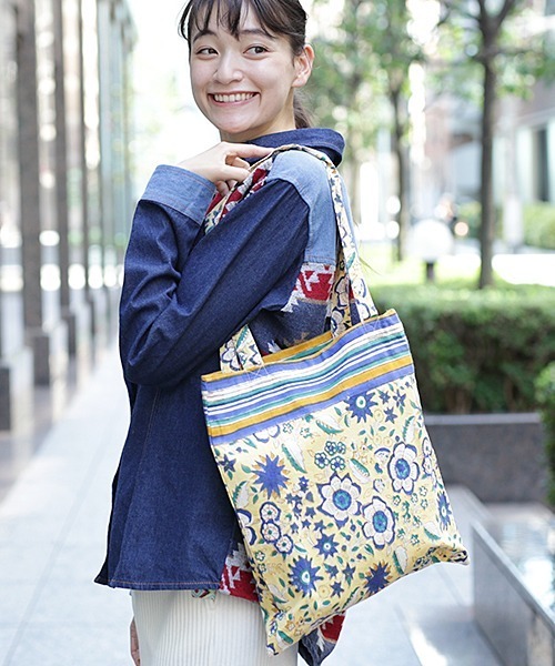 チチカカ（チチカカ）の「ブロックプリントエコトートバッグ（エコバッグ/サブバッグ・レディース・レッド/イエロー/グリーン・FREE）」の16枚目の写真