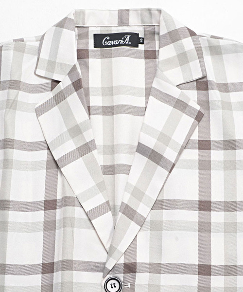 CavariA（キャバリア）の「『CavariA/キャバリア』チェック柄ビッグシルエットシャツジャケット（シャツ/ブラウス・メンズ・ベージュ/ホワイト・L/M）」の19枚目の写真