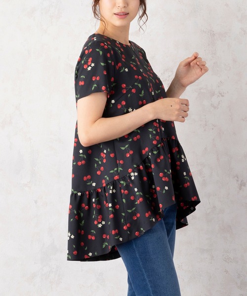 公式 アウトレット通販 チェリープリントティアードブラウス シャツ ブラウス Rose Tiara ローズティアラ のファッション 京都 店 Arenatheatre Net