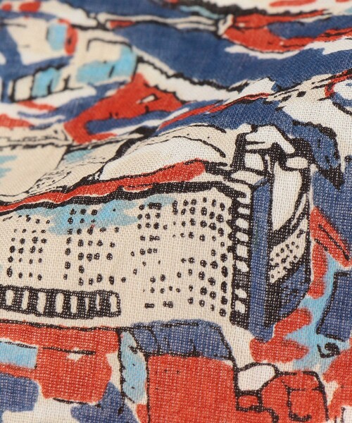 BINDU（ビンドゥー）の「BINDU:パリマップバンダナ（バンダナ/スカーフ・レディース・ケリーグリーン/アイボリー/ブラウン/ライトブルー・ONE SIZE）」の6枚目の写真