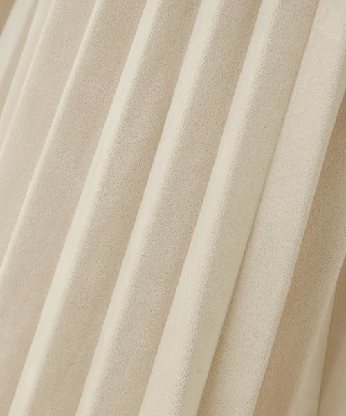 CHARM BERRY TIC(チャームベリーチック)の「スウェードポンチ アコーディオンプリーツスカート(スカート・レディース・アイボリー/ピンク/ベージュ/カーキ/ブラック・M/L)」の11枚目の写真