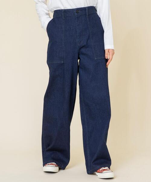 coen（コーエン）の「デニムベイカーパンツ（デニムパンツ・レディース・ナチュラル/ネイビー・LARGE/SMALL/MEDIUM）」の13枚目の写真