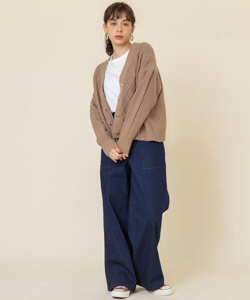 coen（コーエン）の「デニムベイカーパンツ（デニムパンツ・レディース・ナチュラル/ネイビー・LARGE/SMALL/MEDIUM）」の11枚目の写真