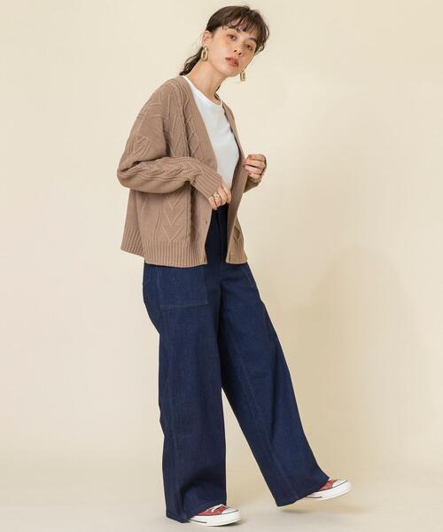 coen（コーエン）の「デニムベイカーパンツ（デニムパンツ・レディース・ナチュラル/ネイビー・LARGE/SMALL/MEDIUM）」の10枚目の写真