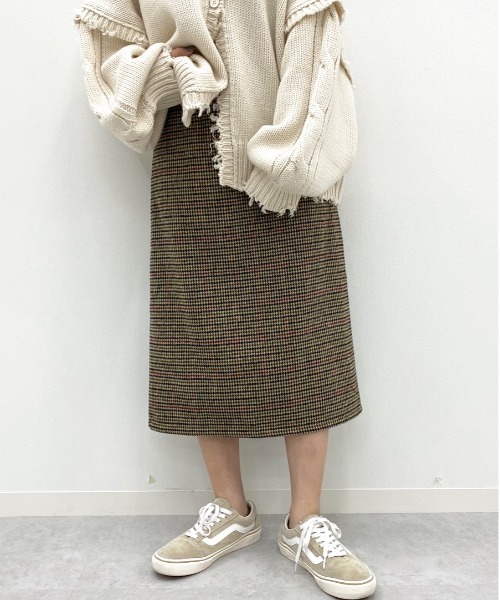 apres jour mignon(アプレジュールミニョン)の「アソートチェックナロースカート【ZOZOTOWN限定アイテム】(スカート・レディース・その他/ブラウン系その他/ブラック系その他/カーキ・X-LARGE/フリー)」の1枚目の写真