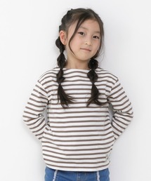 先染めボーダー長袖Tシャツ■80~140cm