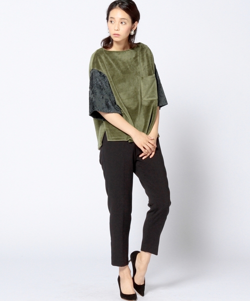 Another Edition（アナザーエディション）の「ダブルクロス ホソ ラインパンツ/AE  ダブルクロス ホソ LIN PT◆（その他パンツ・レディース・ブラック/グレー・SMALL/MEDIUM）」の5枚目の写真