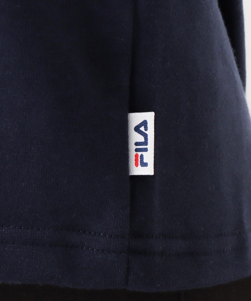 FILA(フィラ)の「FILA フィラ 裏毛ショート丈袖プリントラインリブトレーナー(スウェット・レディース・ネイビー/グレー/ピンク・M/L/XL)」の6枚目の写真
