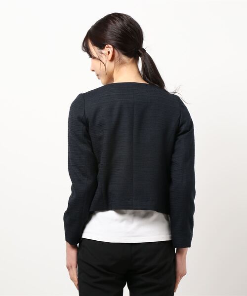 ナチュラルビューティー ノーカラージャケット Ｍ ツイード ラメ DMW NATURAL BEAUTY BASIC（ナチュラルビューティーベーシック）の